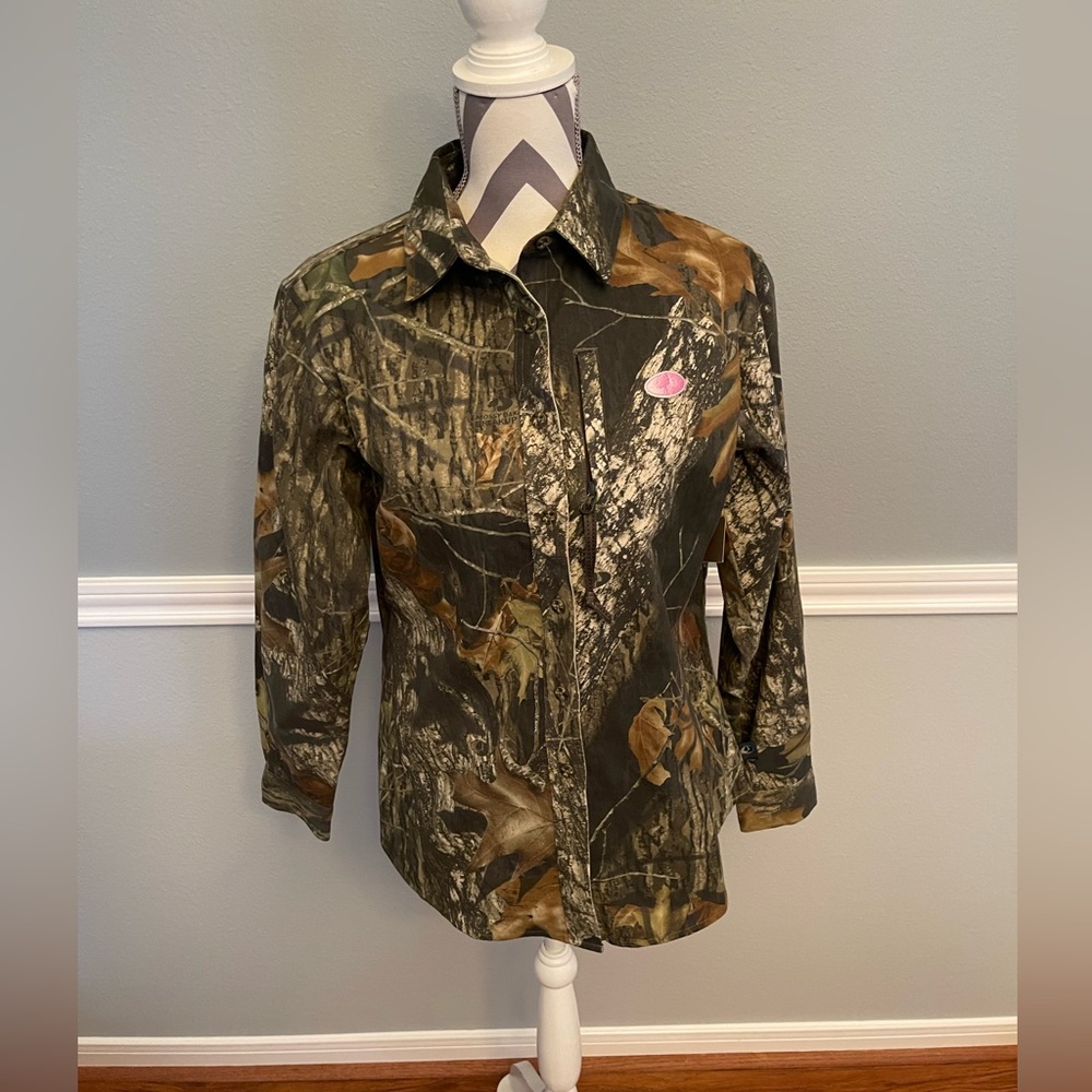 Mossy Oak Women Long Sleeve Button Up Shirt - Size: Medium